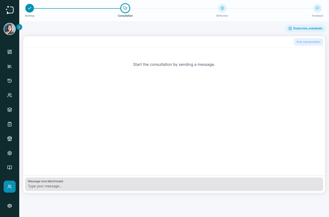 Consultation open and waiting for your first message.
