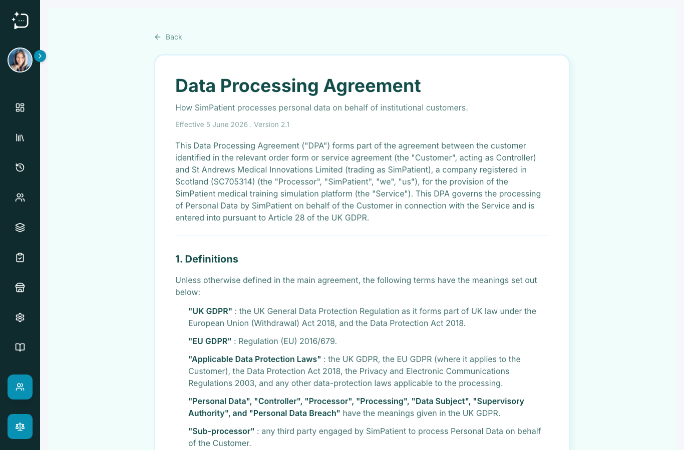 Account and platform management context for data-related settings.